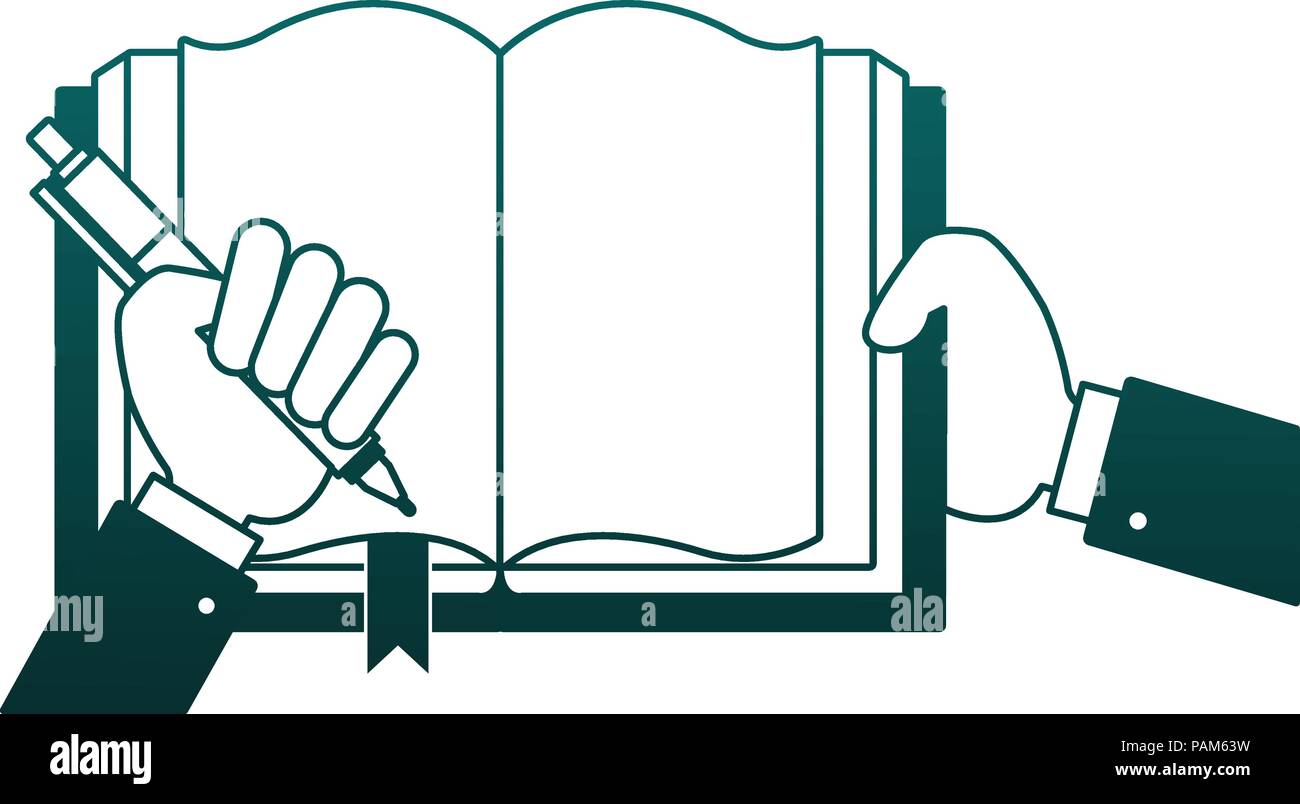 Hand writting on book blue lines Stock Vector