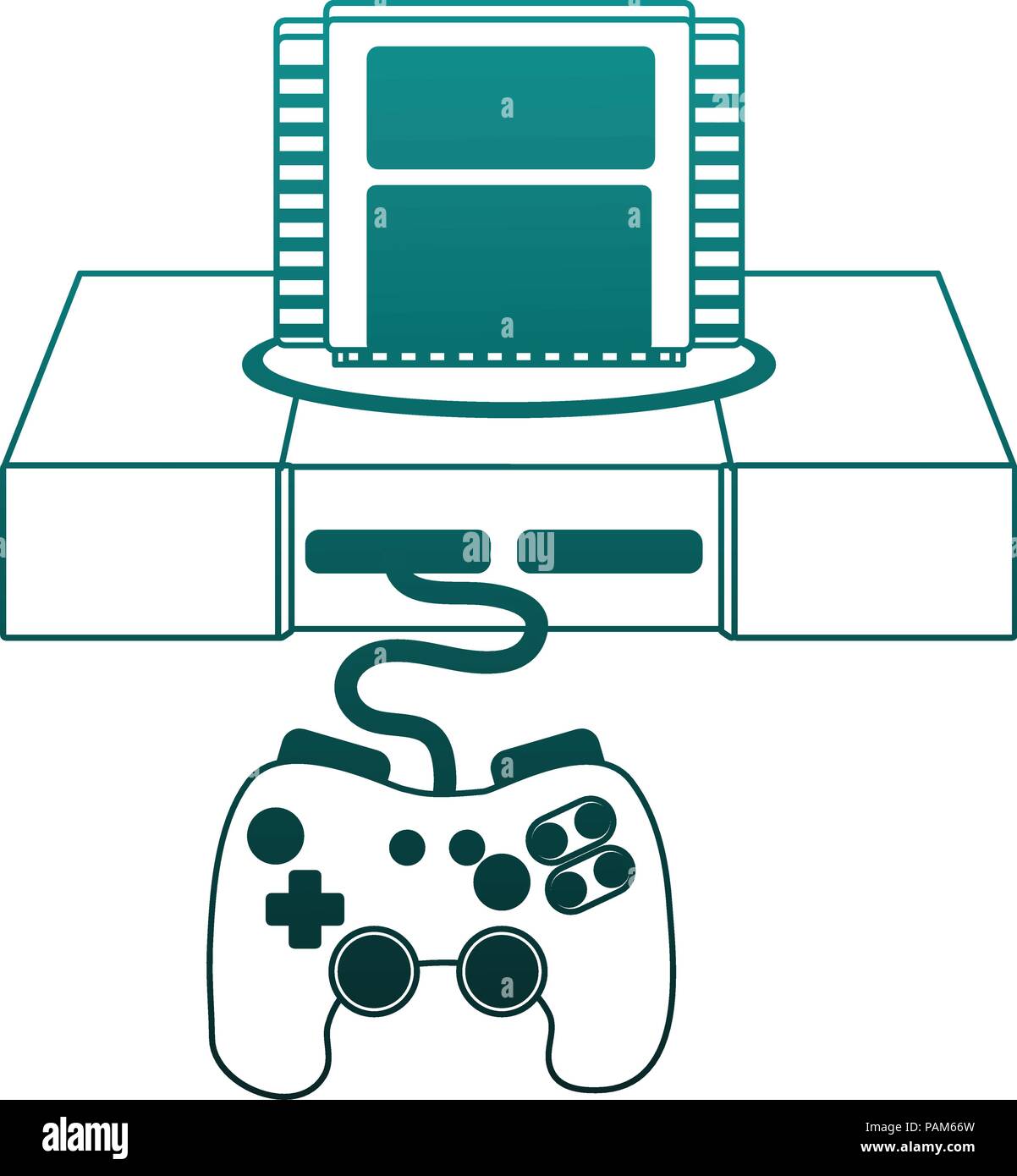 Retro gamepad in blue Stock Vector Images - Alamy