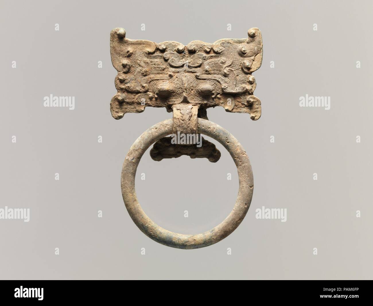 Ring Handle. Culture: China. Dimensions: W. 2 1/2 in. (6.4 cm); L. 3 5/8 in. (9.2 cm). Museum: Metropolitan Museum of Art, New York, USA. Stock Photo