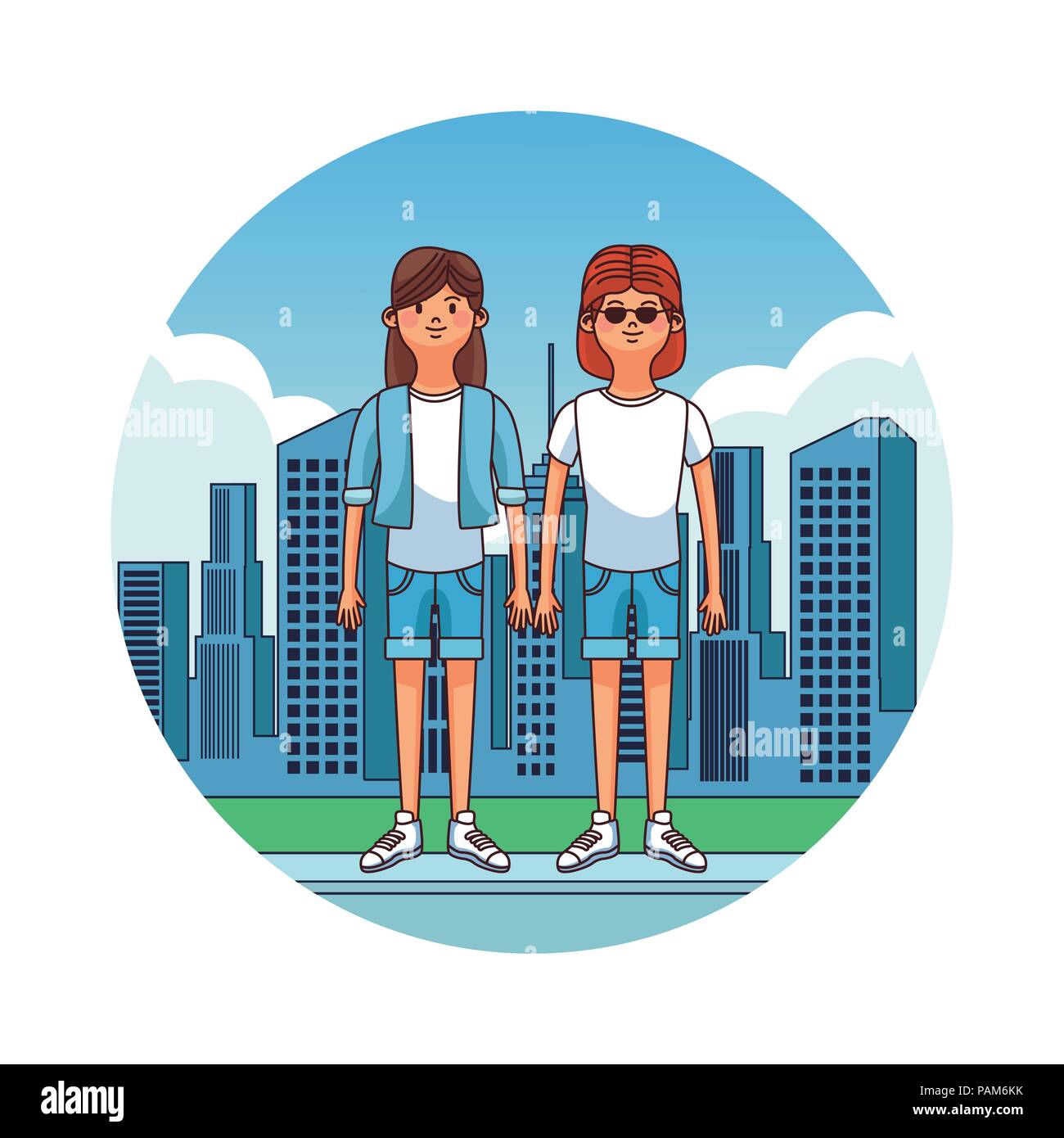 Young couple cartoon profile isolated Stock Vector Image & Art - Alamy