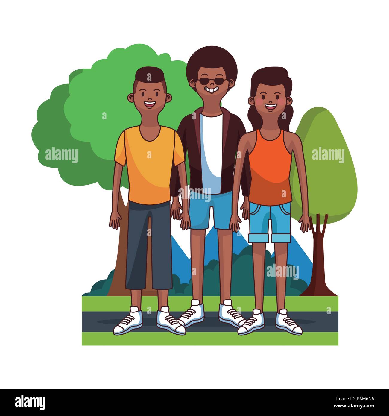 Cute family at park cartoon Stock Vector Image & Art - Alamy