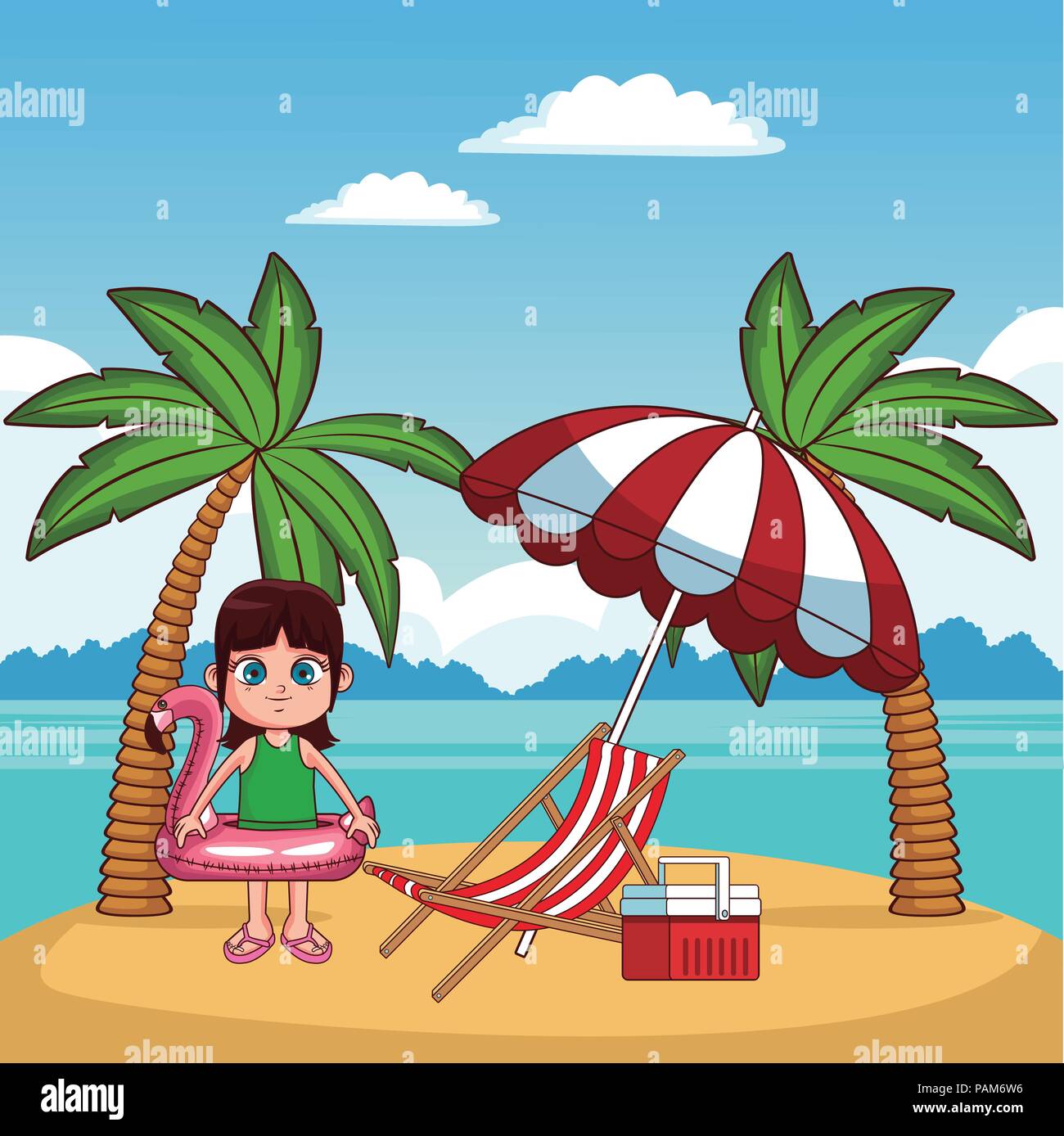 Kid and beach cute cartoons Stock Vector Image & Art - Alamy