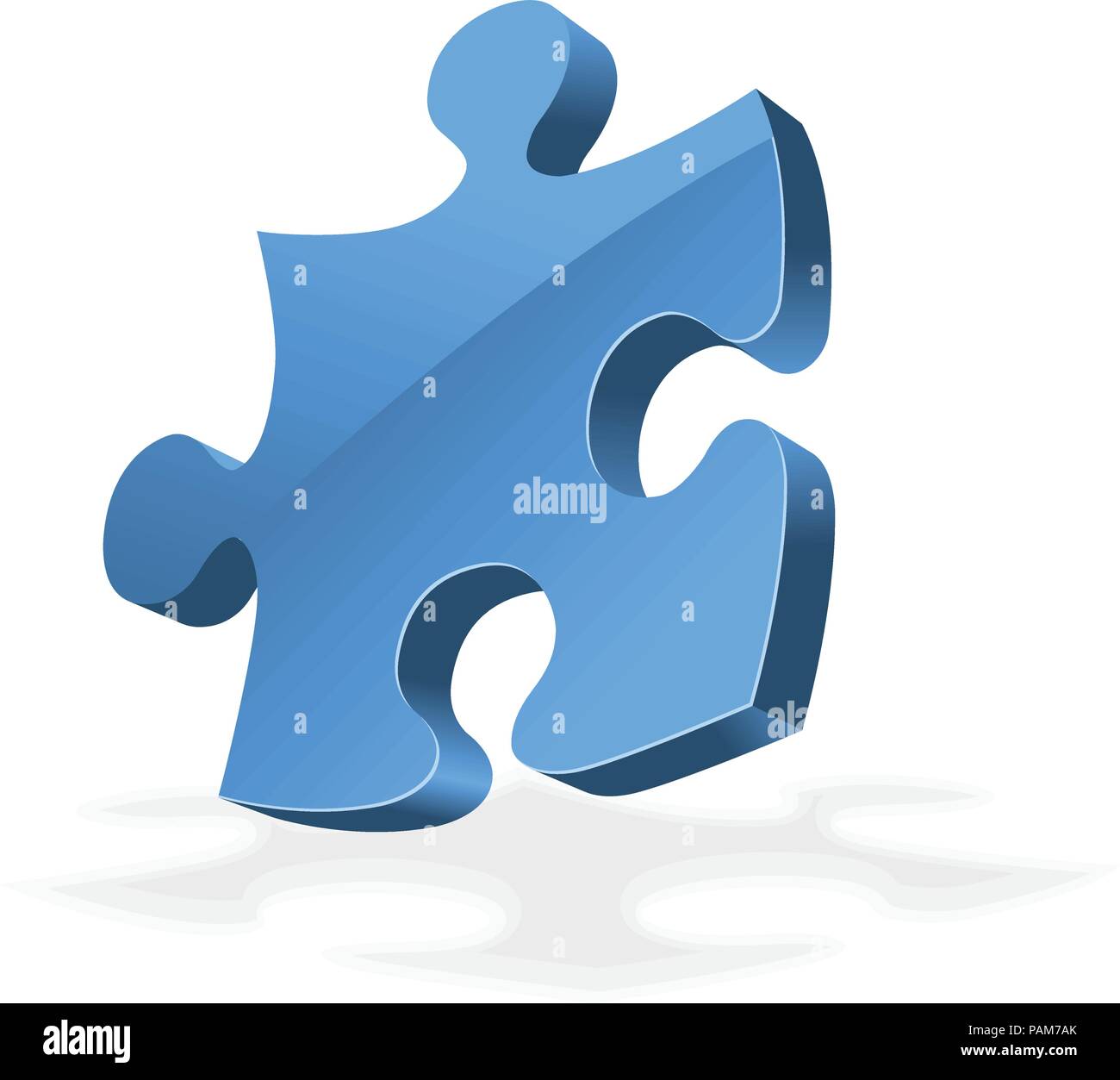 3D turned jigsaw puzzle - clossy icon Stock Vector
