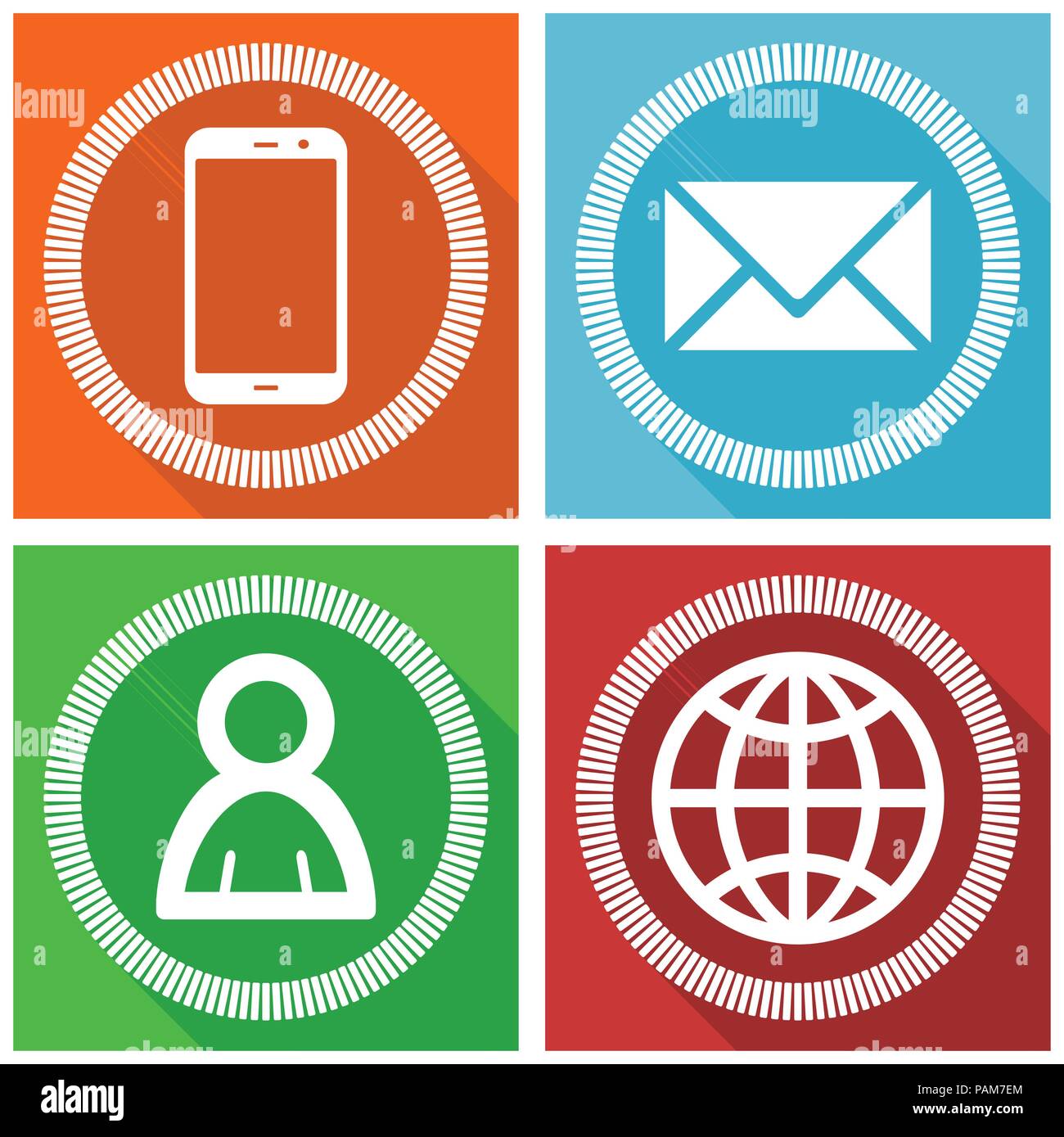 Internet vector icons. Smarphone, email, globe and user icon set Stock ...