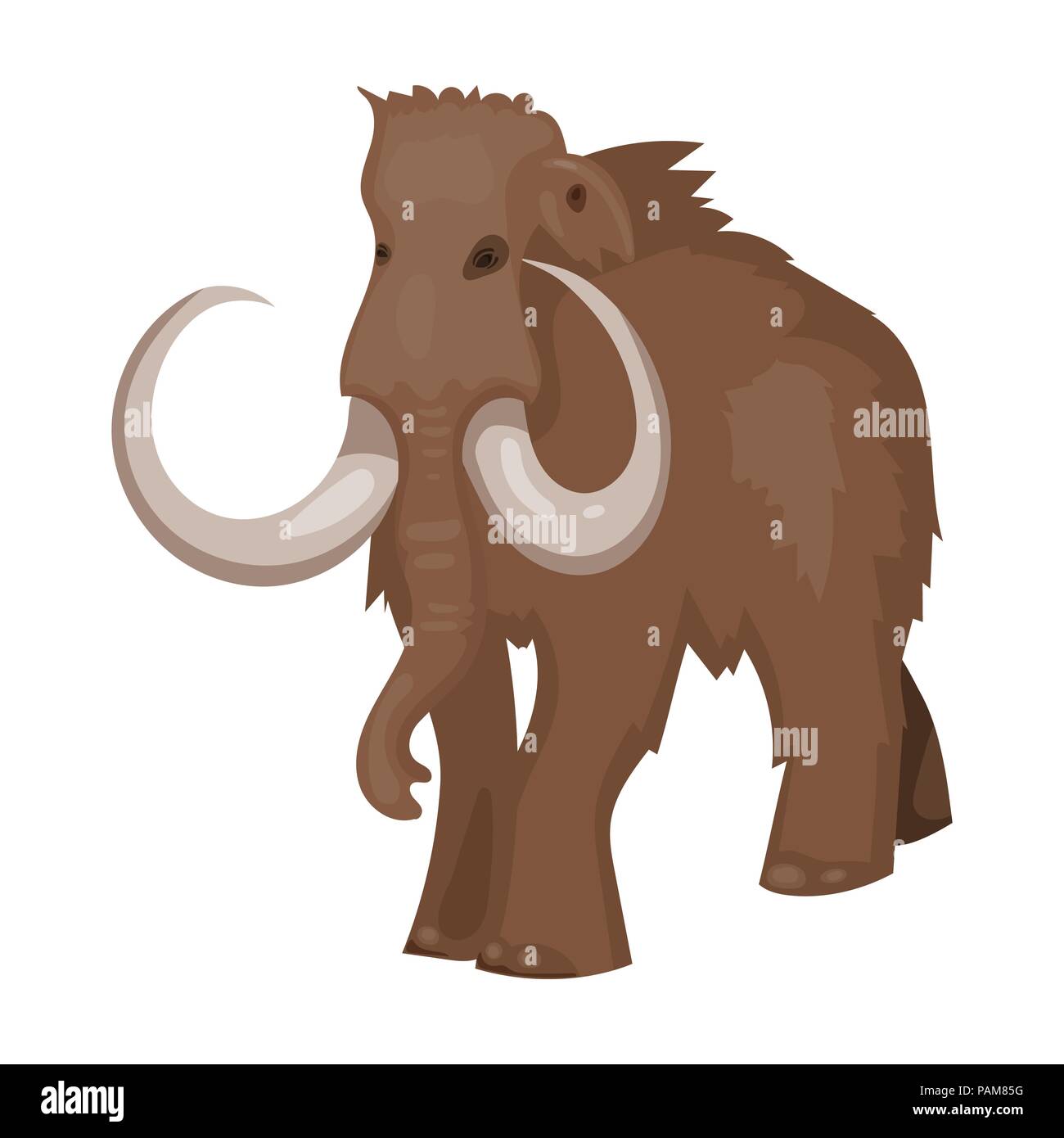 Woolly Mammoth Icon In Cartoon Style Isolated On White Background