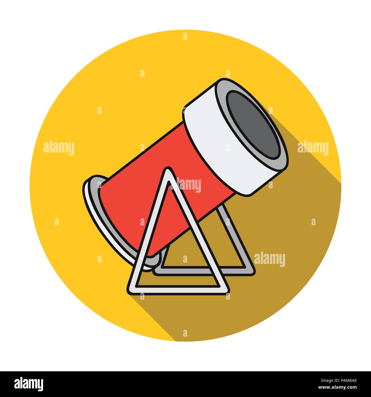 Snow cannon icon in flat style isolated on white background. Ski resort ...