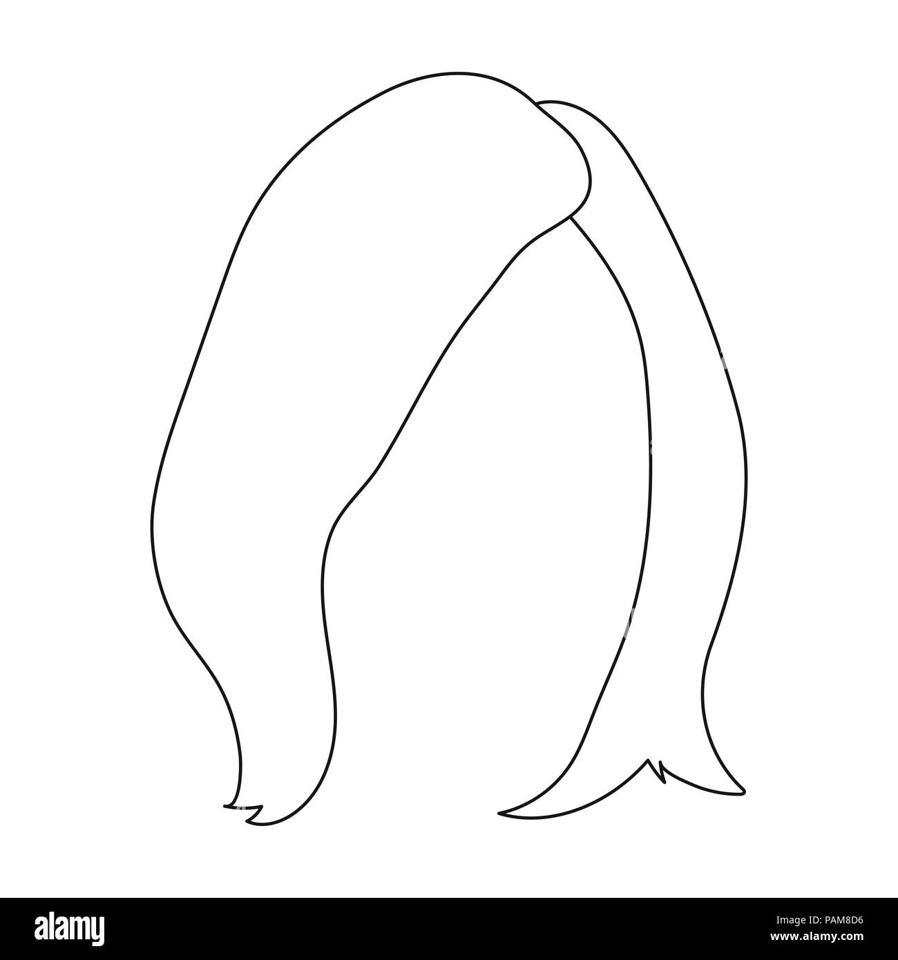 White short.Back hairstyle single icon in outline style vector symbol ...