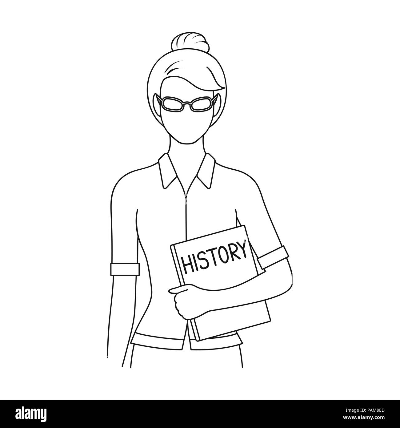 Teacher Professions Single Icon In Outline Style Vector Symbol Stock Illustration Stock Vector Image Art Alamy