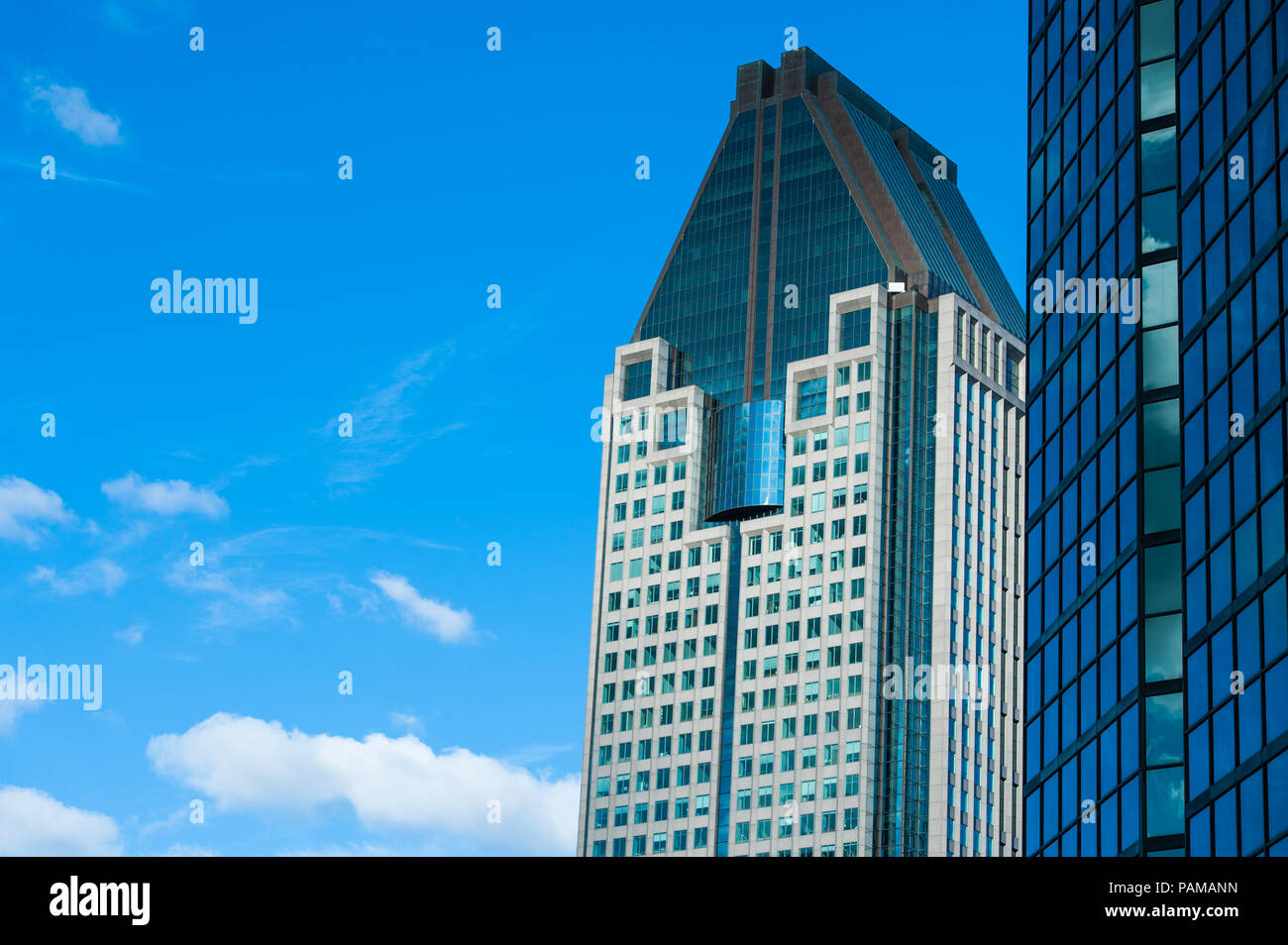 A skyscraper in downtown Montreal, Quebec. Stock Photo