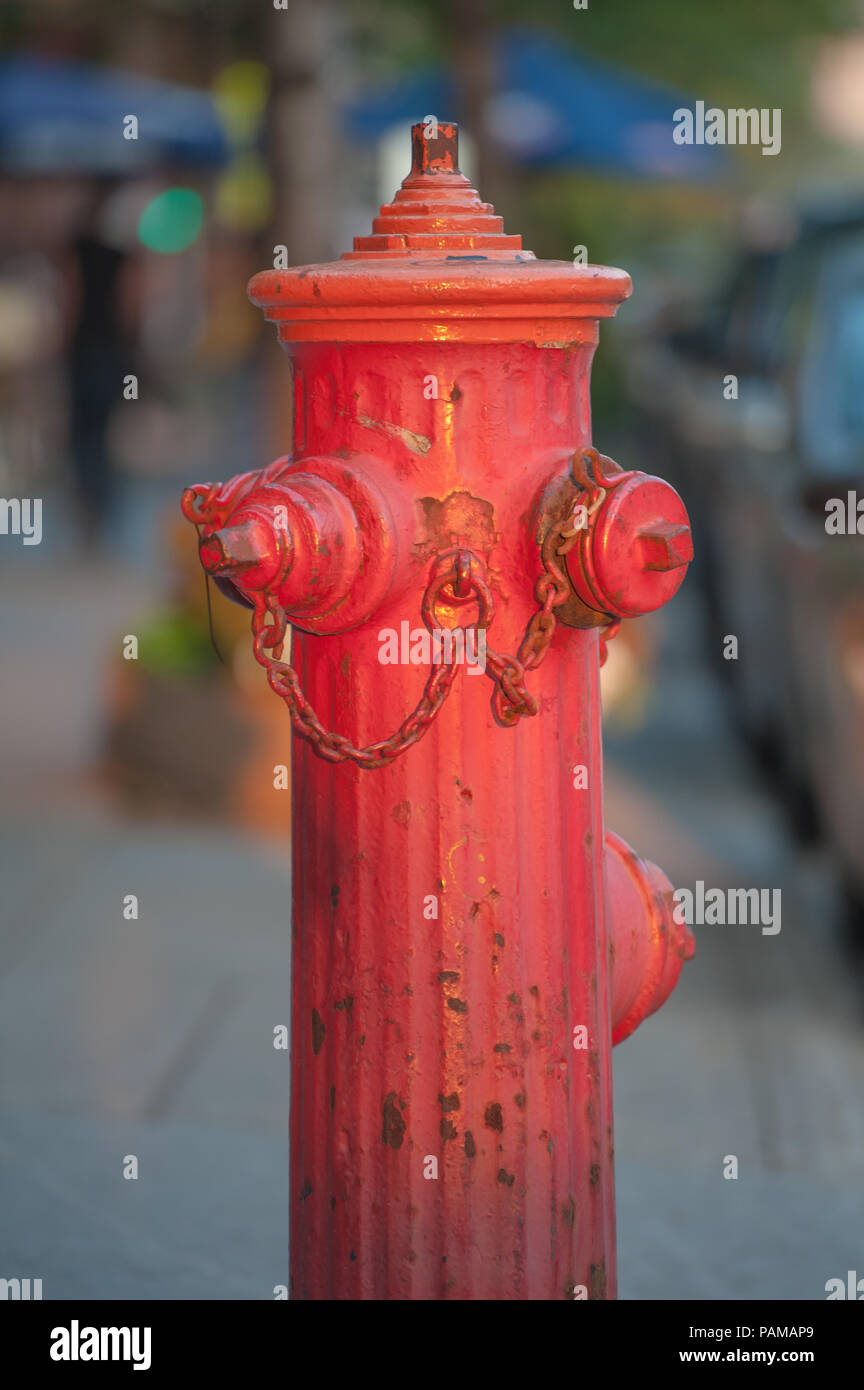 A hydrant in downtown Montreal, Quebec. Stock Photo