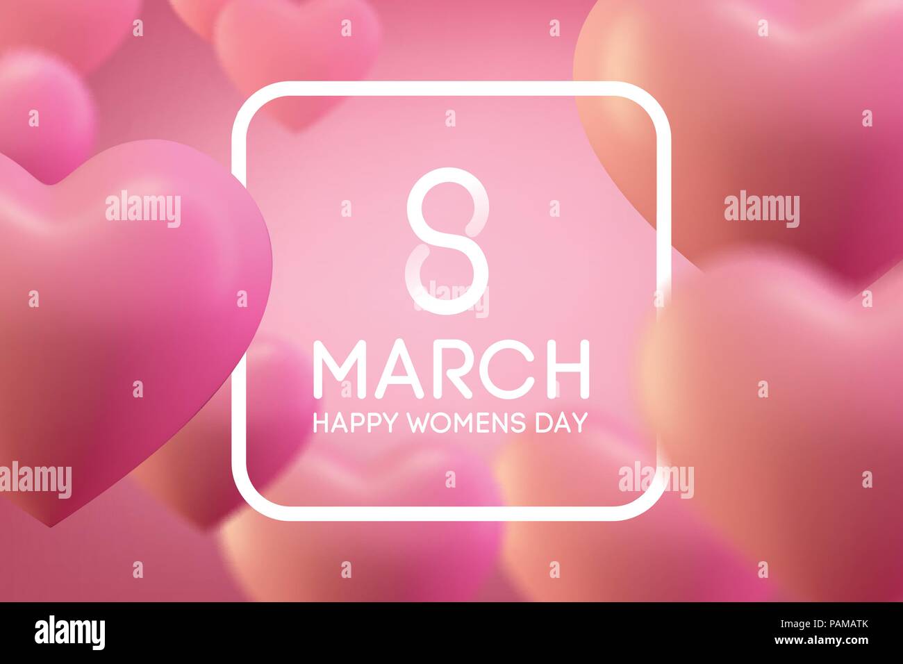 8 March International Womans day, Love heart background. love backgriund design Stock Vector