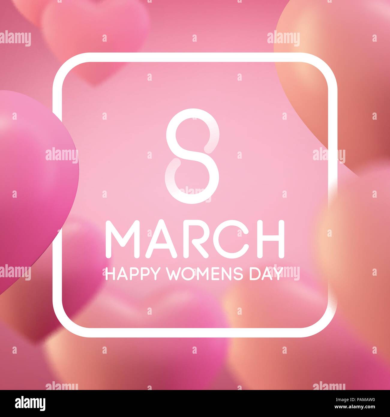 8 March International Womans day, Love heart background. love backgriund design Stock Vector