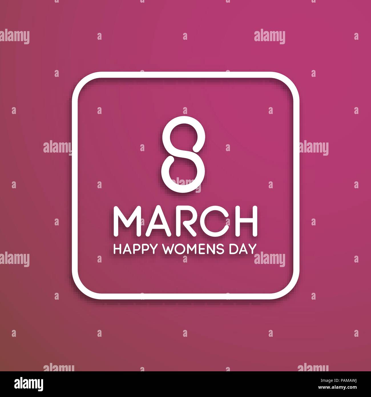 8 March International Womans day vector illustration. Pink postcard. Stock Vector