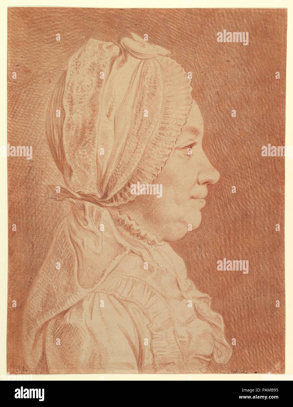 Portrait of the Artist's Wife. Artist: Daniel Nikolaus Chodowiecki (German, Danzig 1726-1801 Berlin). Dimensions: sheet: 19 11/16 x 14 3/4 in. (50 x 37.5 cm). Date: 18th century. Museum: Metropolitan Museum of Art, New York, USA. Stock Photo