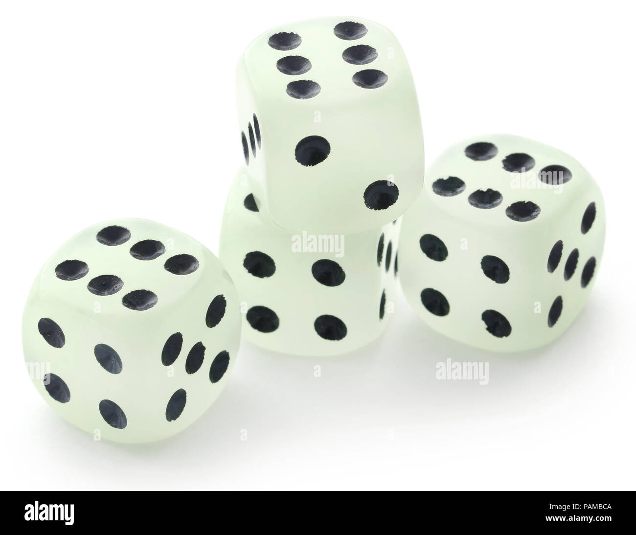 Dices closeup over white background Stock Photo