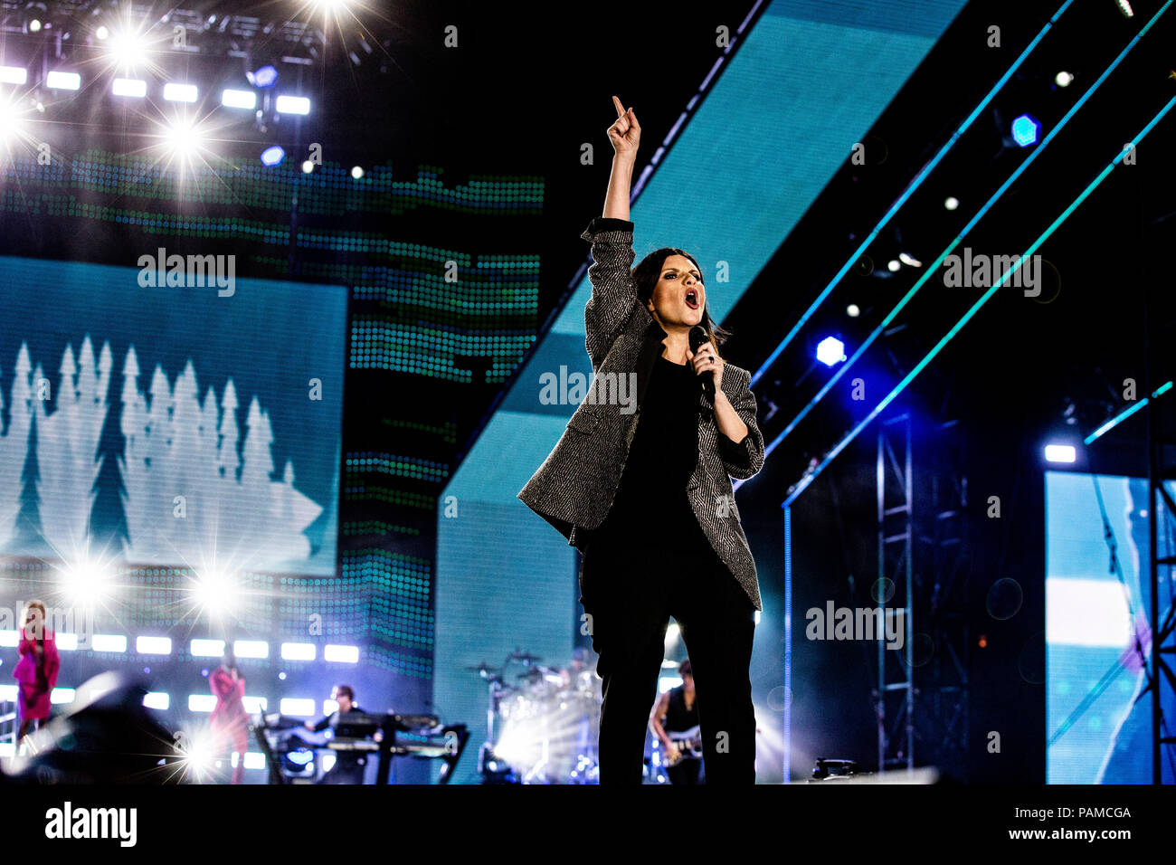 Rome, Italy. 22nd July, 2018. Laura Pausini in concert at the Circo