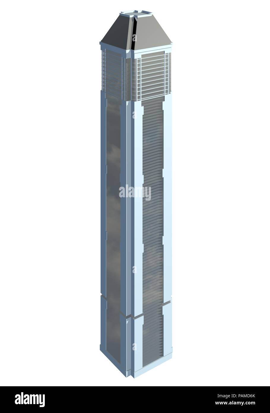 3D illustration skyscraper building isolated on white background Stock ...