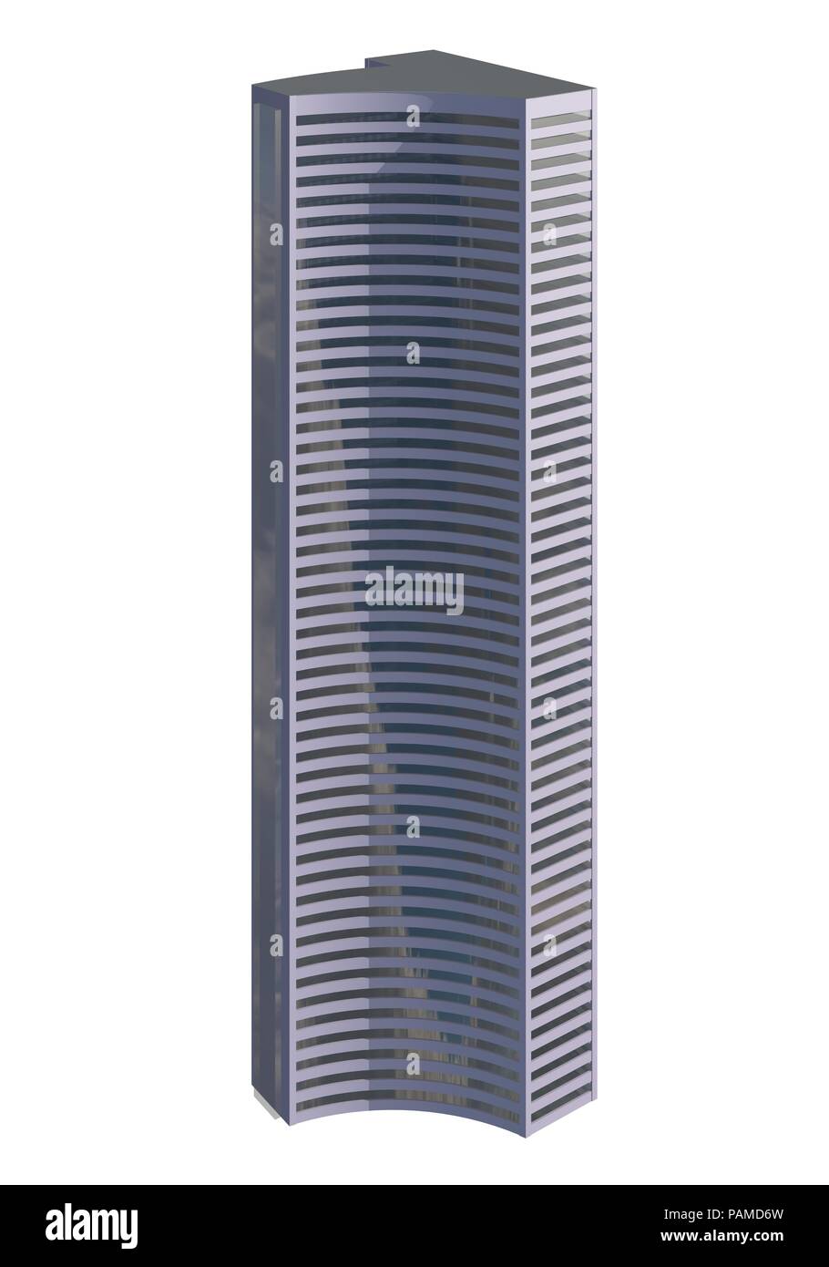 3D illustration skyscraper building isolated on white background Stock ...