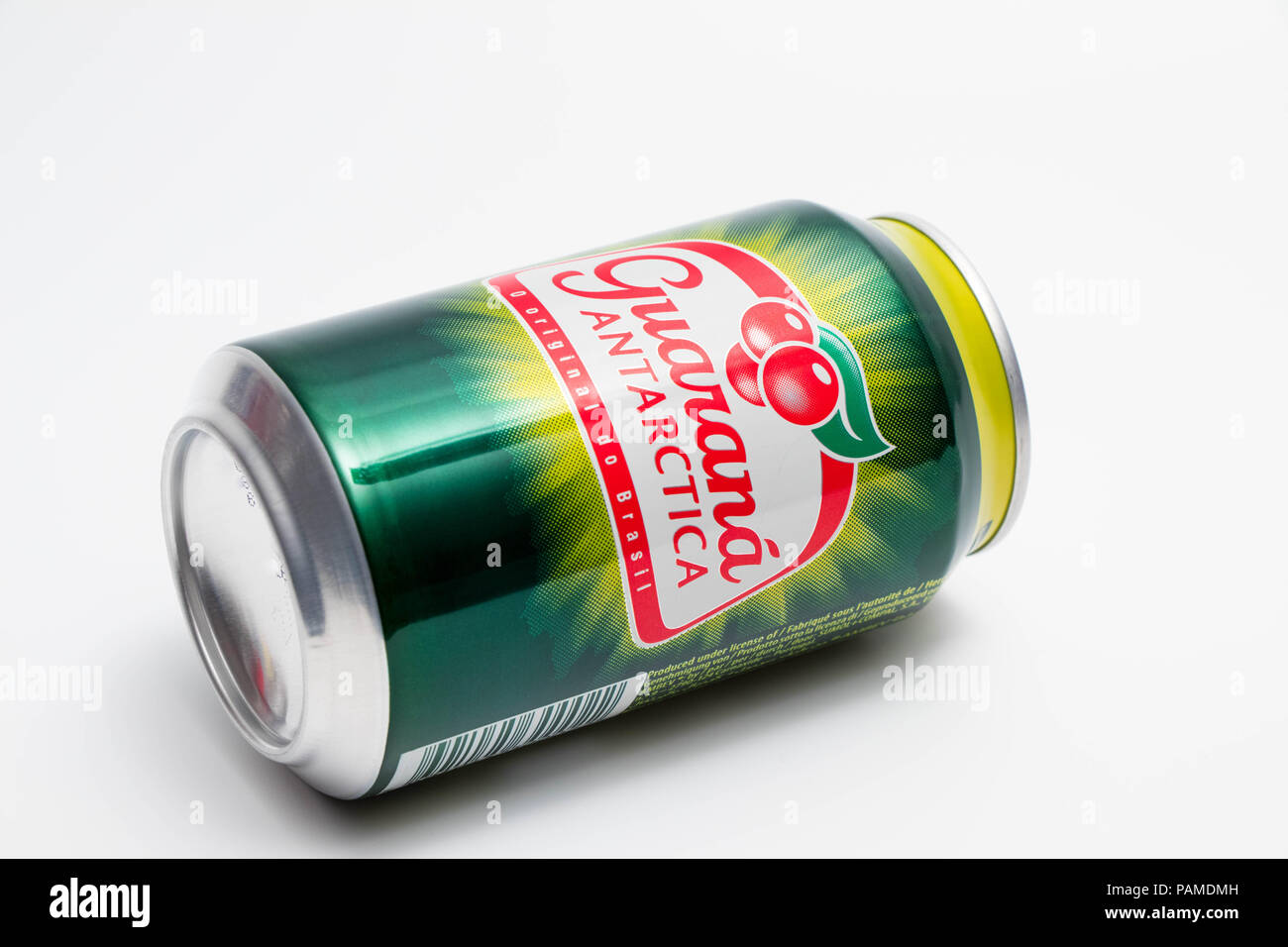 Can of energy drink guarana antarctica Stock Photo - Alamy
