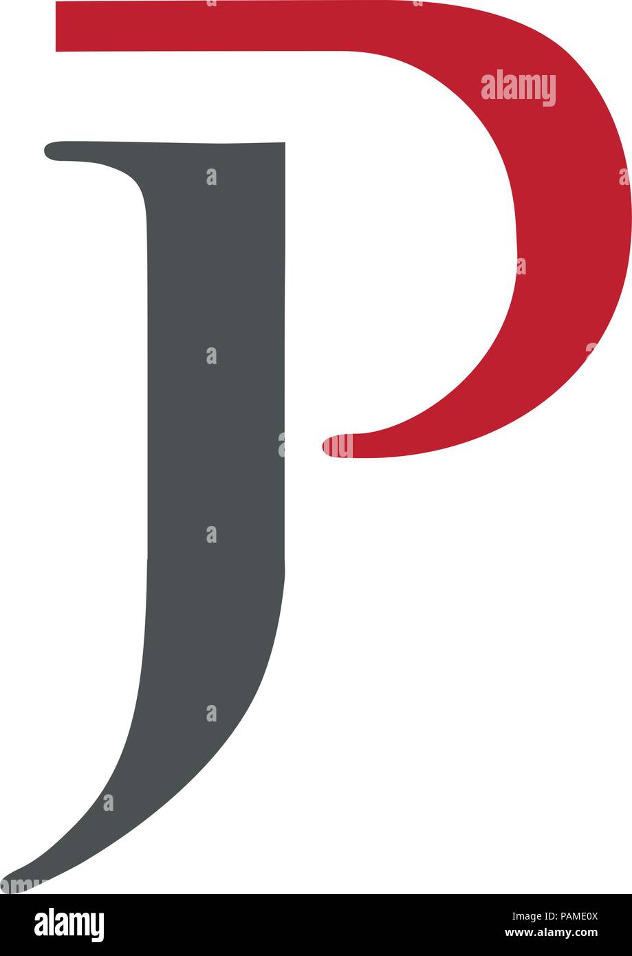 creative land simple letter JP, letter PJ logo vector concept Stock ...