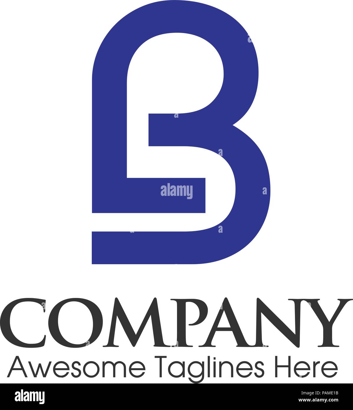 simple creative modern BL, LB letter logo vector Stock Vector
