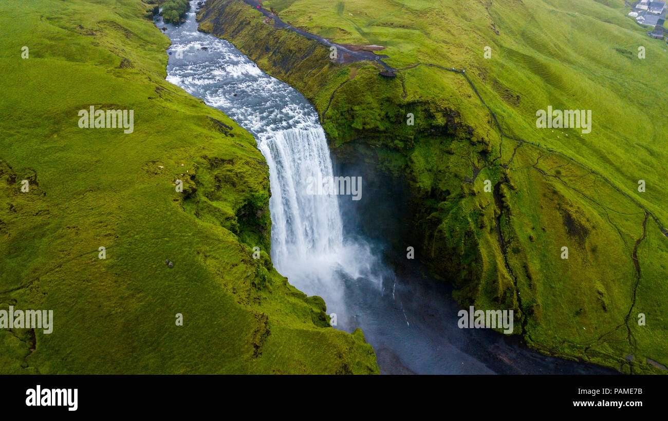 Skógafoss Waterfall, Iceland Stock Photo