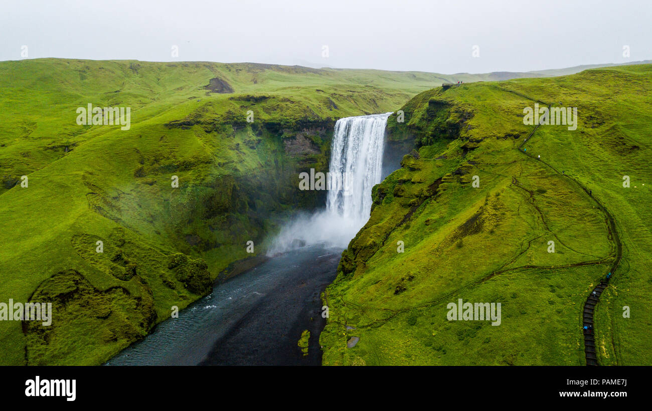 Skógafoss Waterfall, Iceland Stock Photo