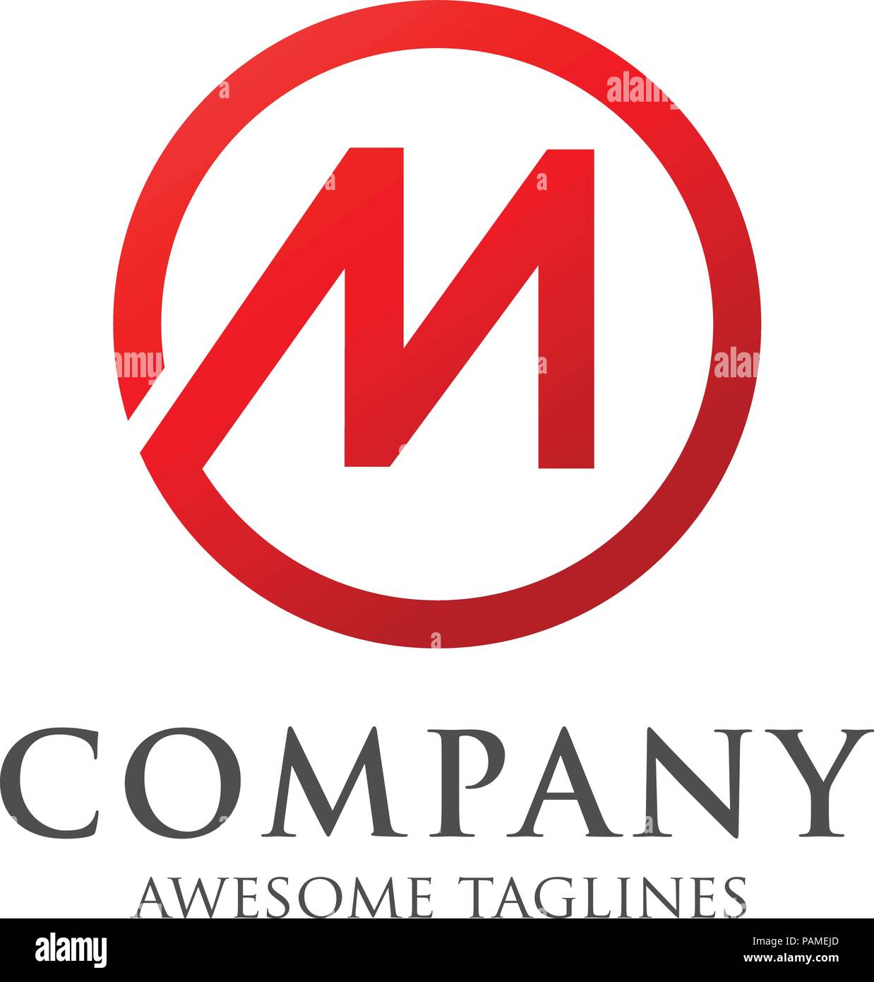 simple elegant letter M circle logo icon vector template Stock Vector