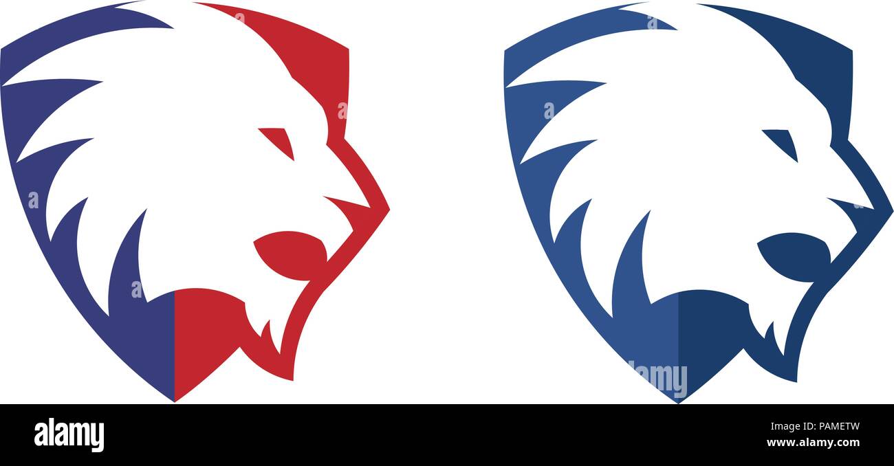 modern and simple Lion shield creative vector premium logo design template Stock Vector