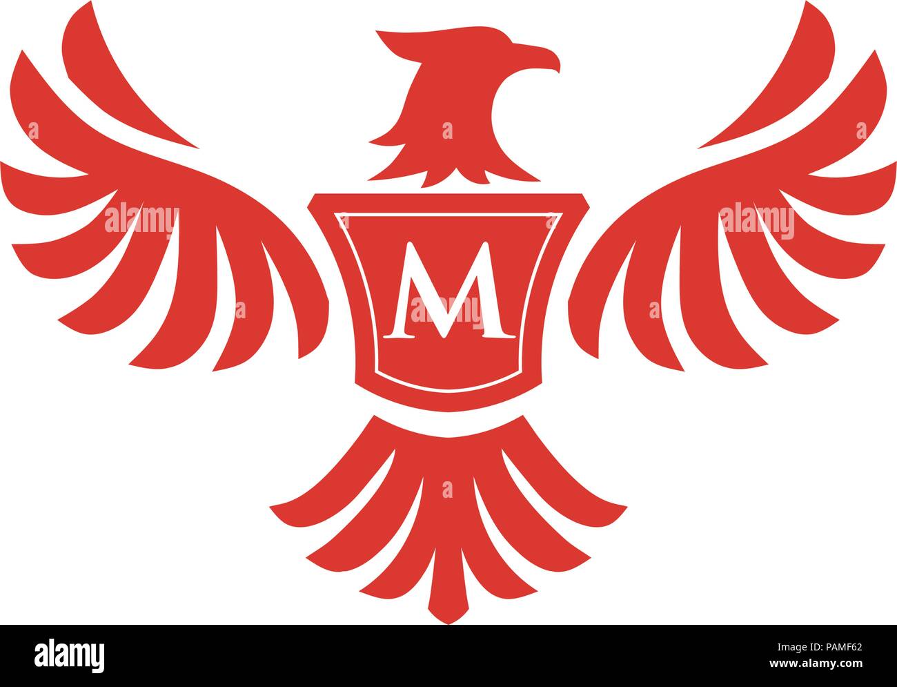 elegant phoenix with letter M consulting logo concept, eagle with letter M logo concept Stock Vector