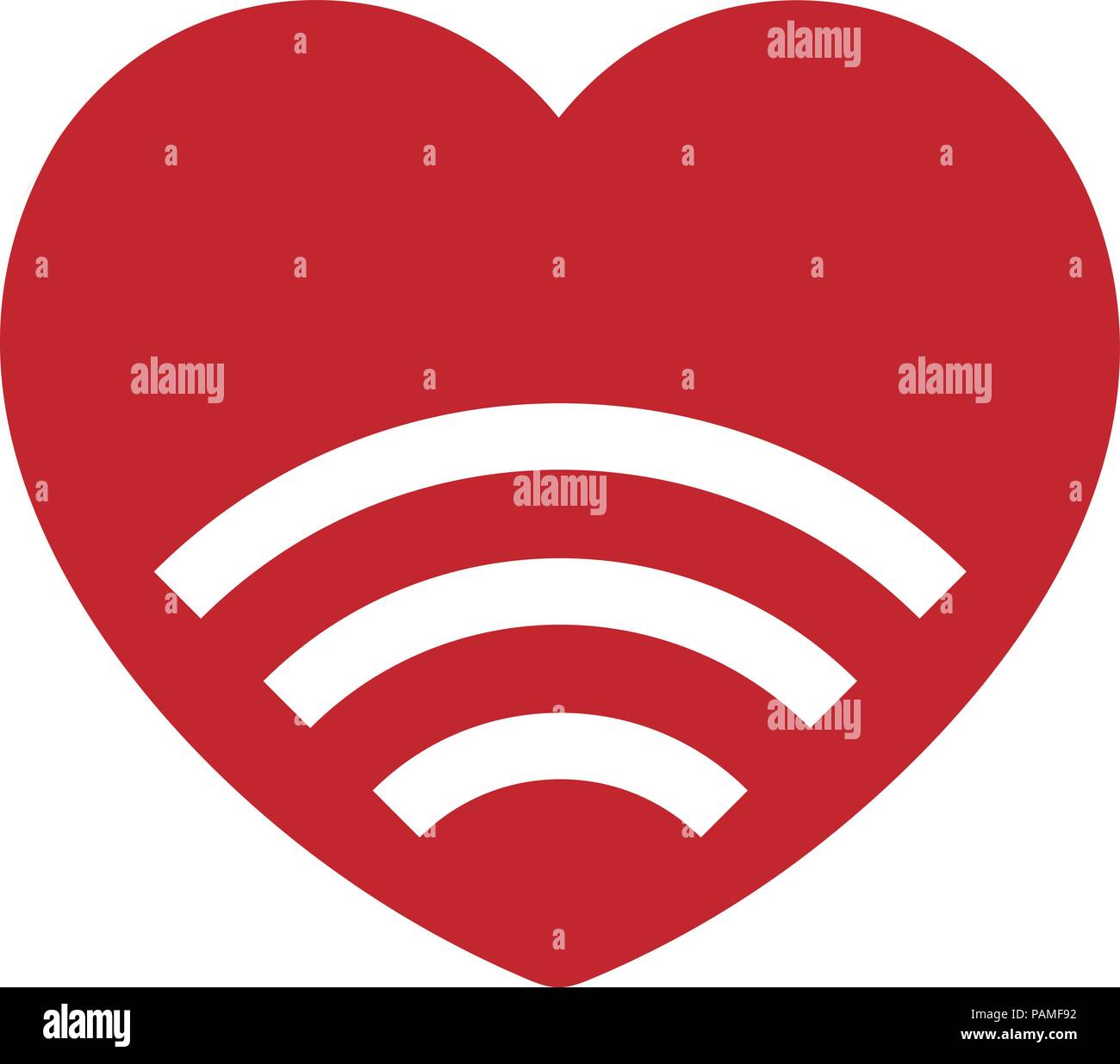 signal love icon ,love WiFi logo vector, love WiFi zone logo Stock Vector