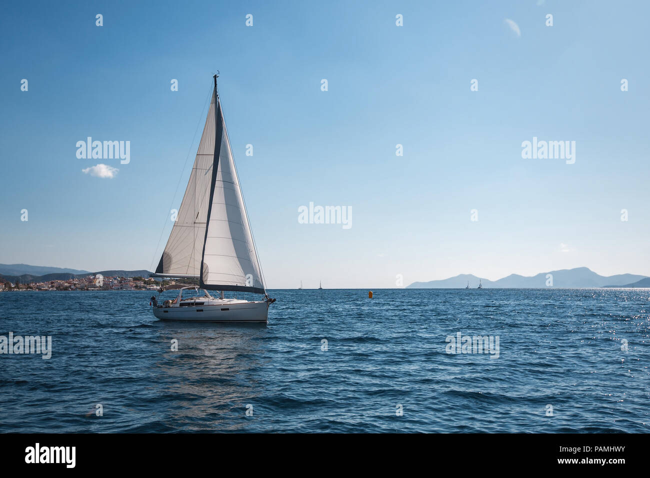 Luxury yachts in the regatta. Racing on a boats of the Sea Stock Photo ...