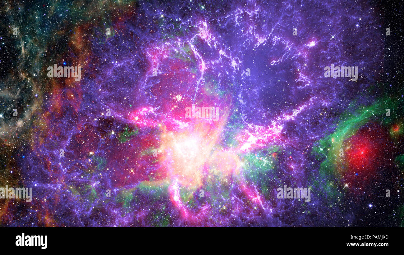 Stars, dust and gas nebula in a far galaxy. Elements of this image ...
