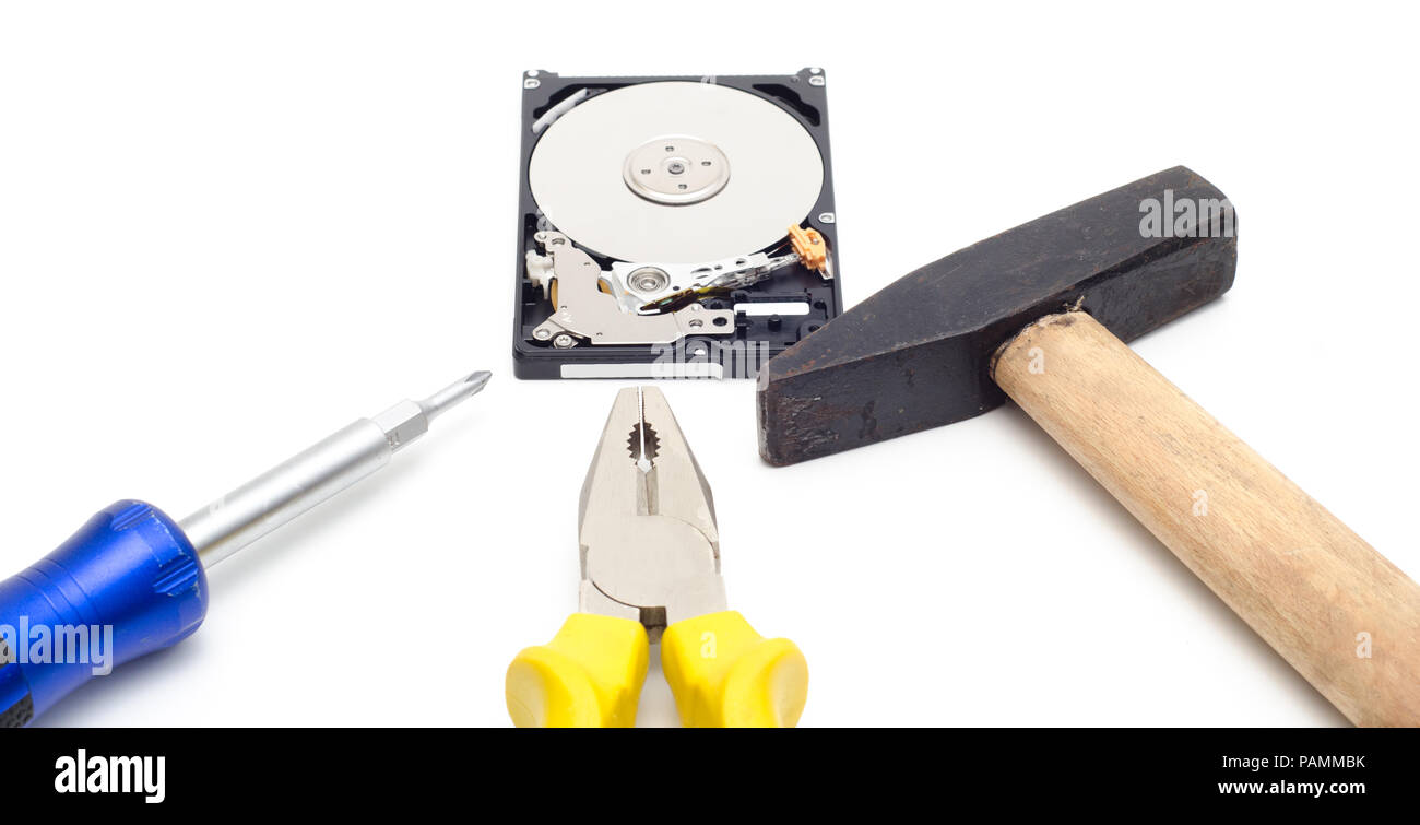 A set of tools and a hard disk Stock Photo - Alamy