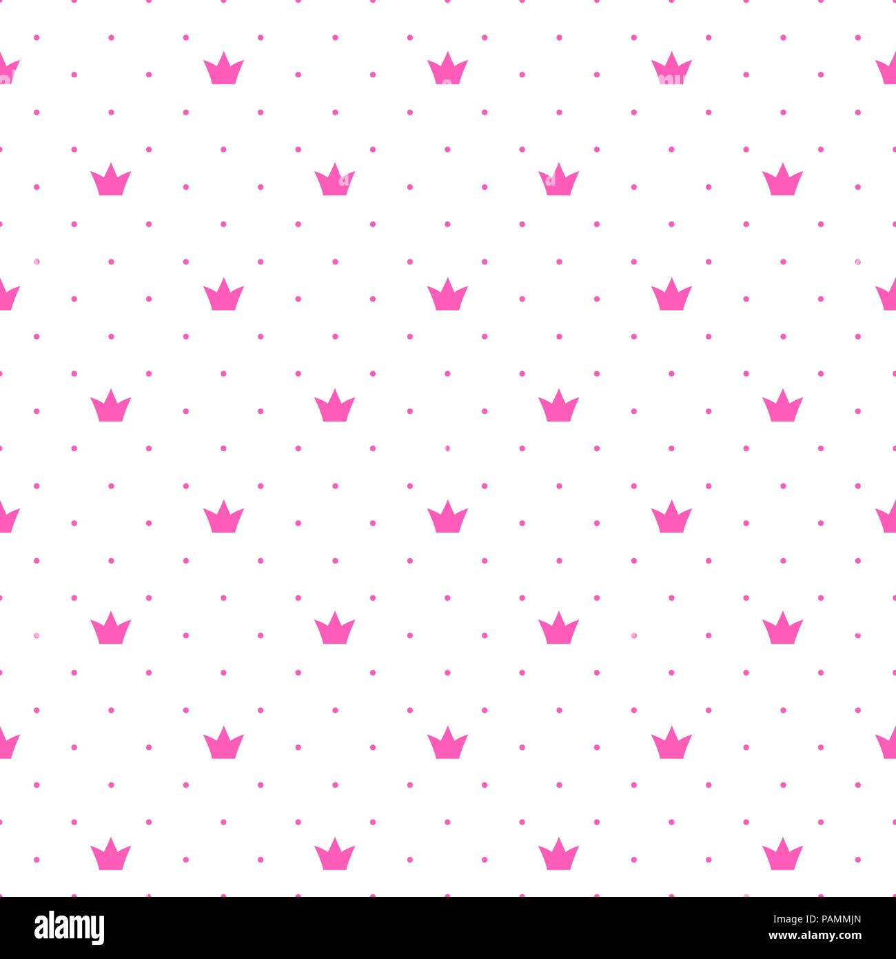 Princess Crown Seamless Pattern Background Vector Illustration Stock ...
