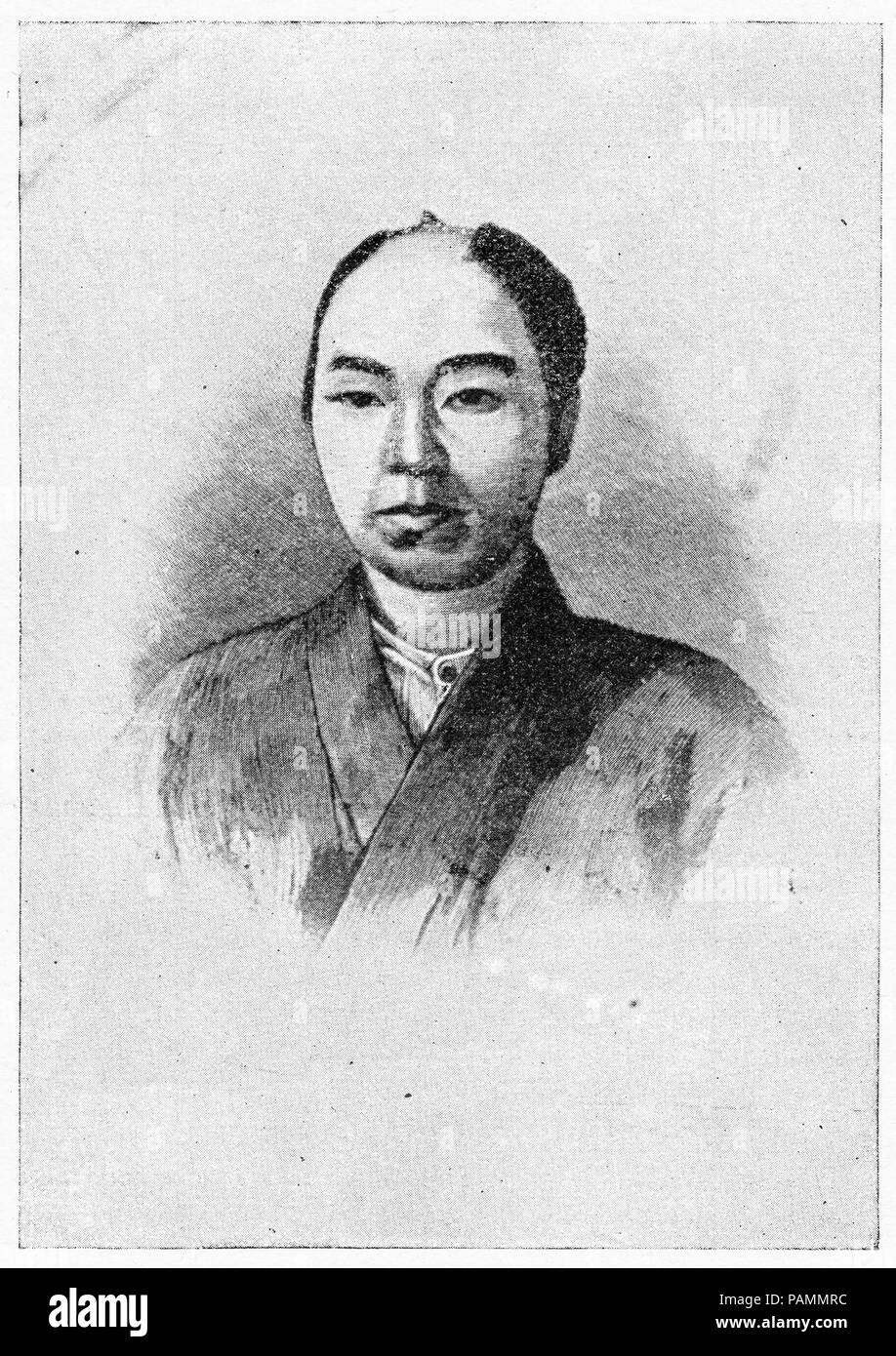 Engraving of the Japanese preacher Neesima Simata. From Young England, An Illustrated Monthly for Boys, 1903. Stock Photo