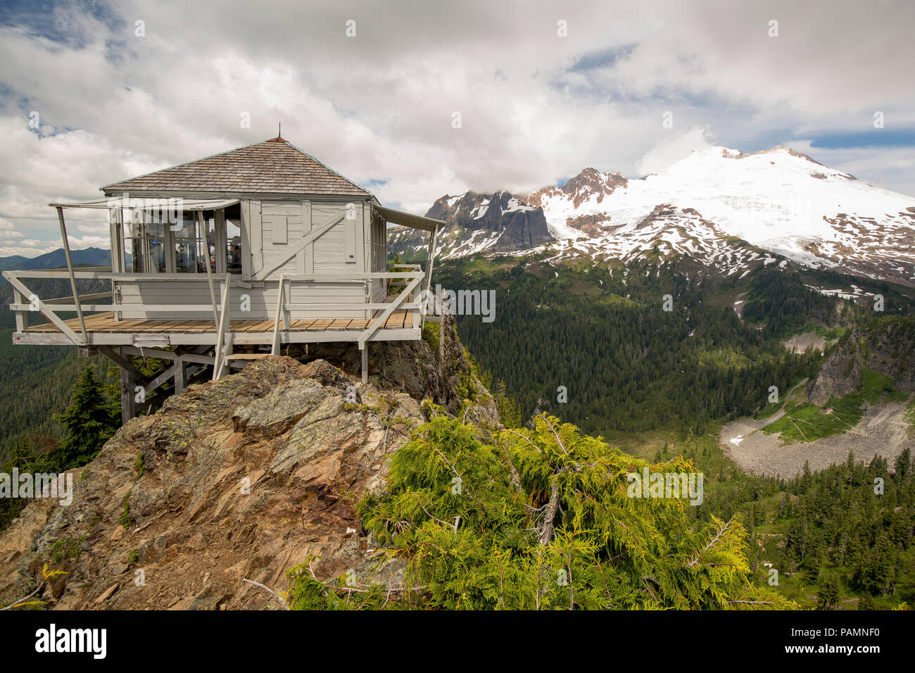 Mount Baker from Park Butte in Mount Baker National Recreation Area. Stock Photo