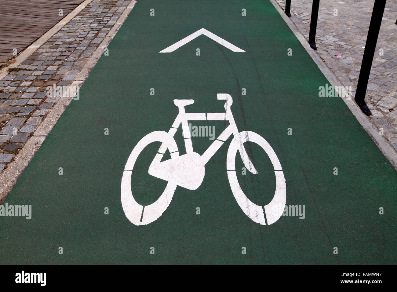 Bicycle way, Fahrradweg Stock Photo