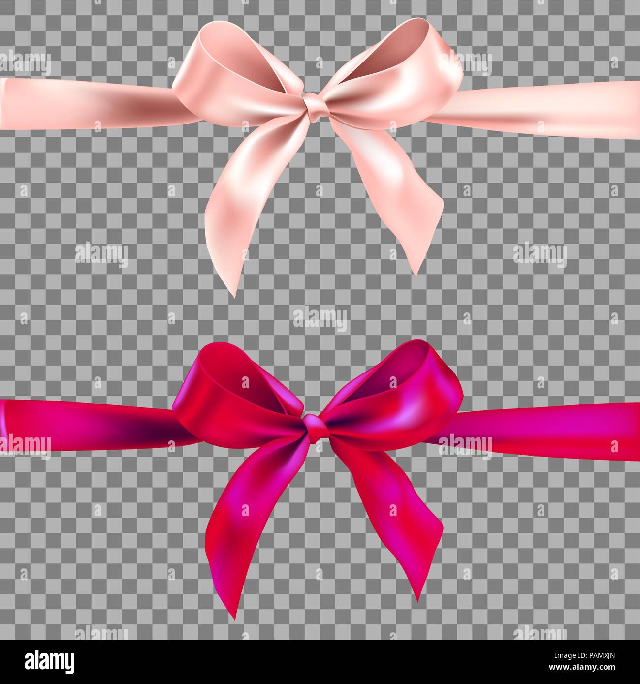 Elegant Pink Bows Wide Ribbon Decor Stock Vector (Royalty Free