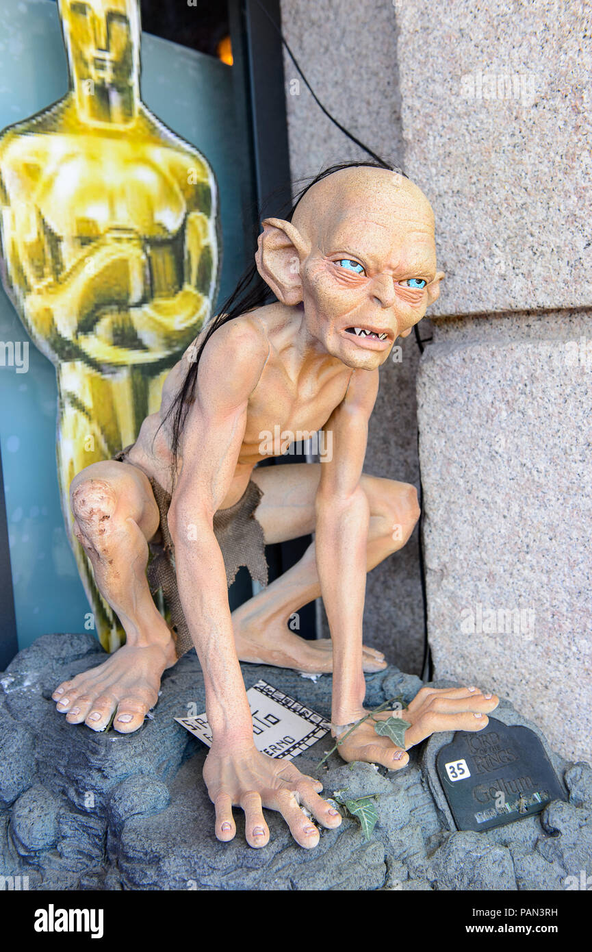 GENOVA, ITALY - MAY 4, 2016: Gollum in the International cinema museum in Genova, Italy. Museum with collections about the popular Hollywood movies. Stock Photo