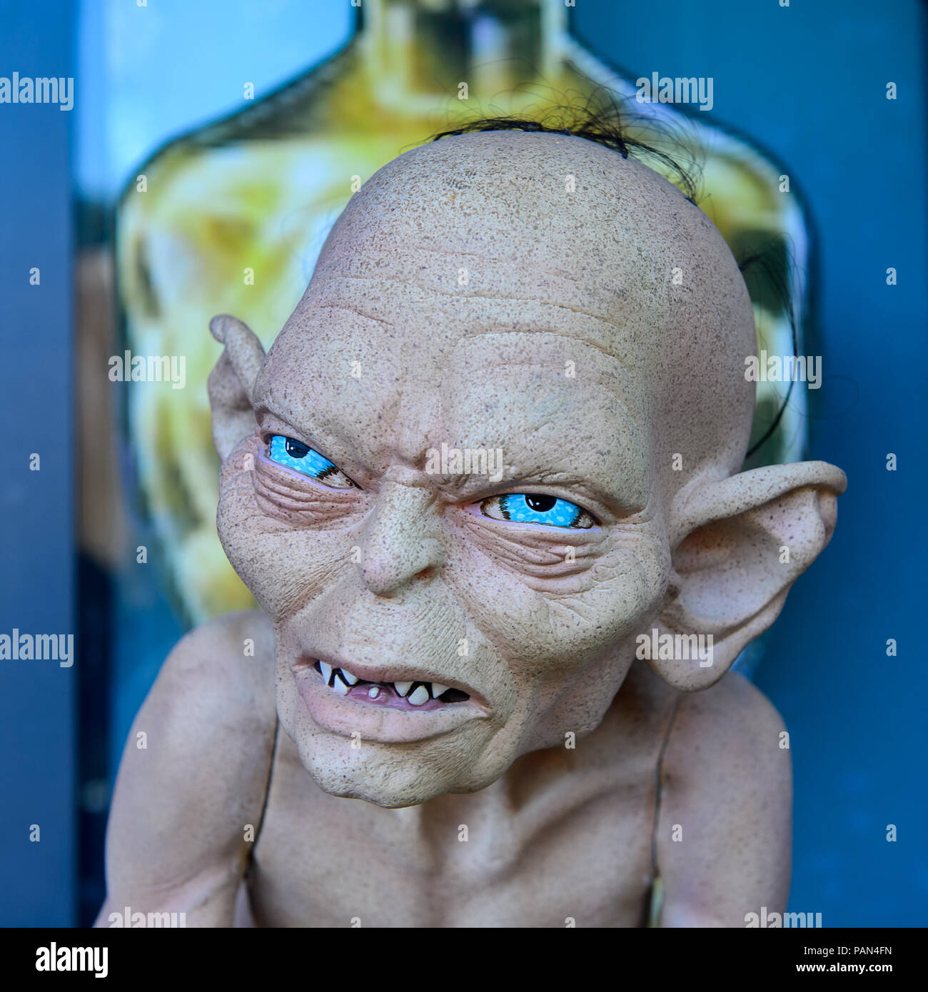 GENOVA, ITALY - MAY 4, 2016: Gollum fron the Lord of the Rings, International cinema museum in Genova, Italy. Museum with collections about the popula Stock Photo