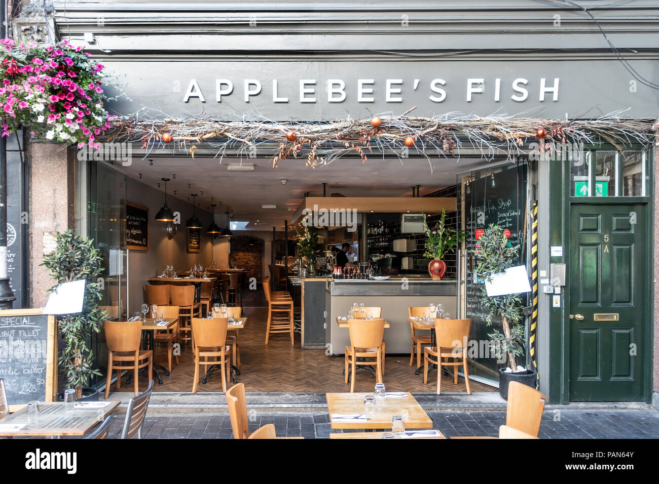 Applebee s Fish Restaurant interior and terrace ready for