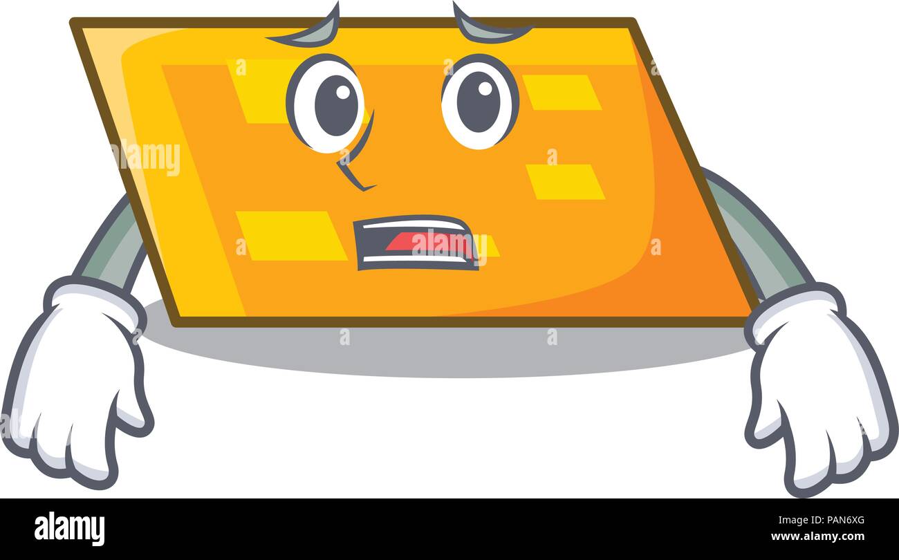 Afraid parallelogram mascot cartoon style Stock Vector