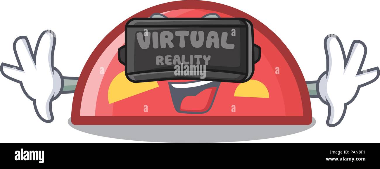 Virtual reality semicircle mascot cartoon style Stock Vector