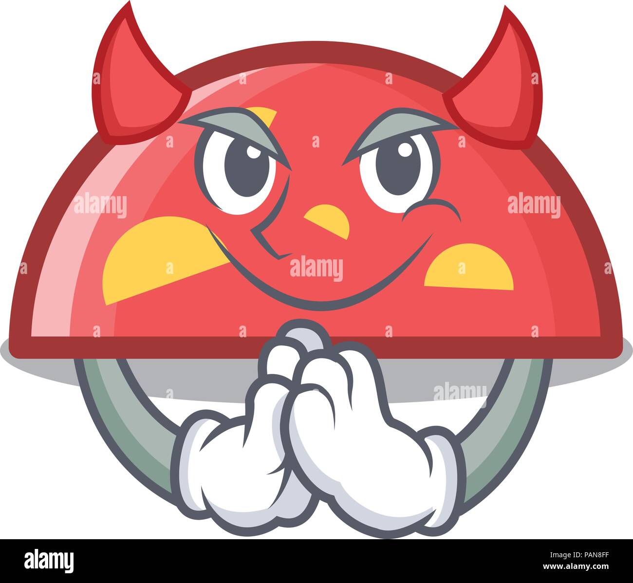 Devil semicircle mascot cartoon style Stock Vector