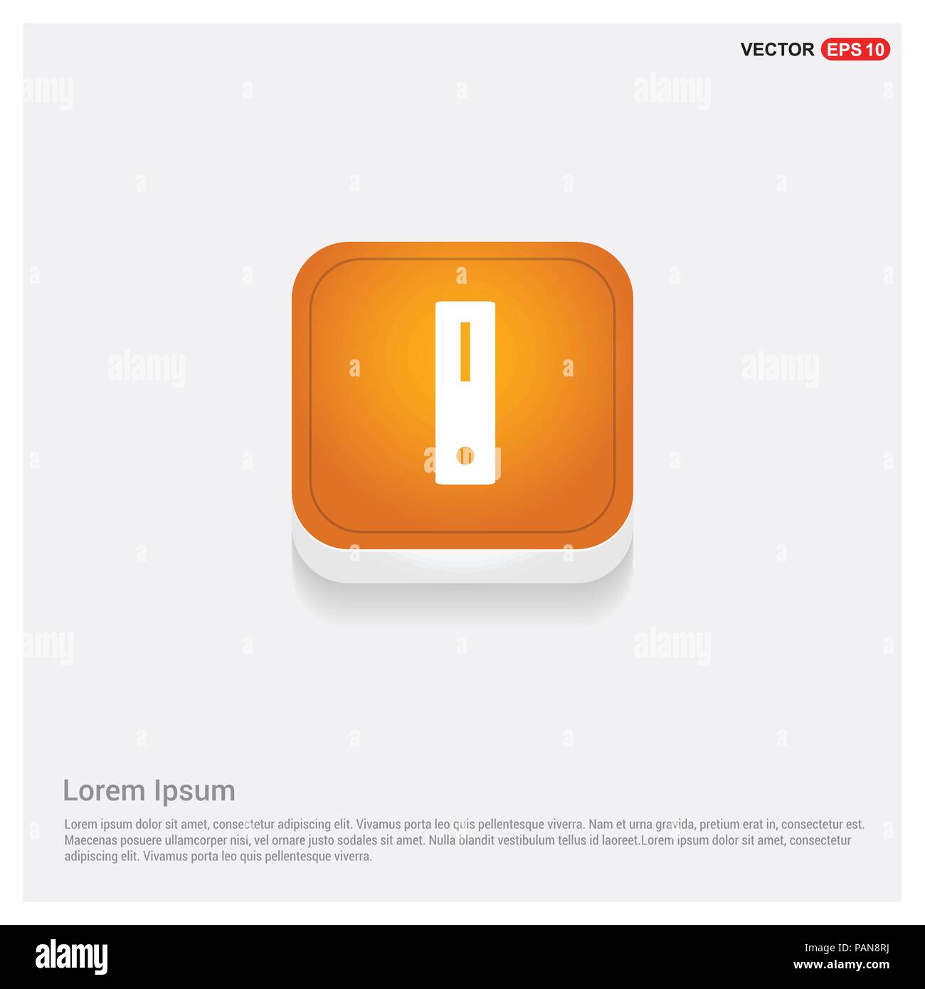 Server icon Orange Abstract Web Button - Free vector icon Stock Vector ...