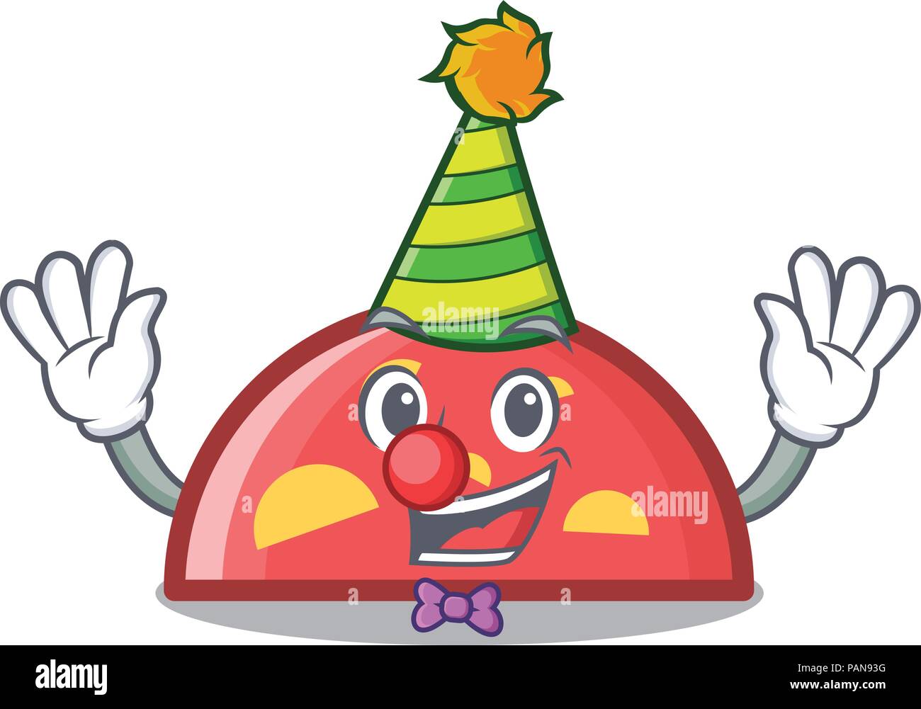 Clown semicircle mascot cartoon style Stock Vector