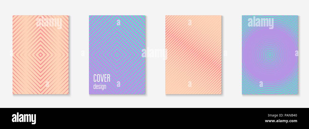 Minimalistic cover template set with gradients Stock Vector