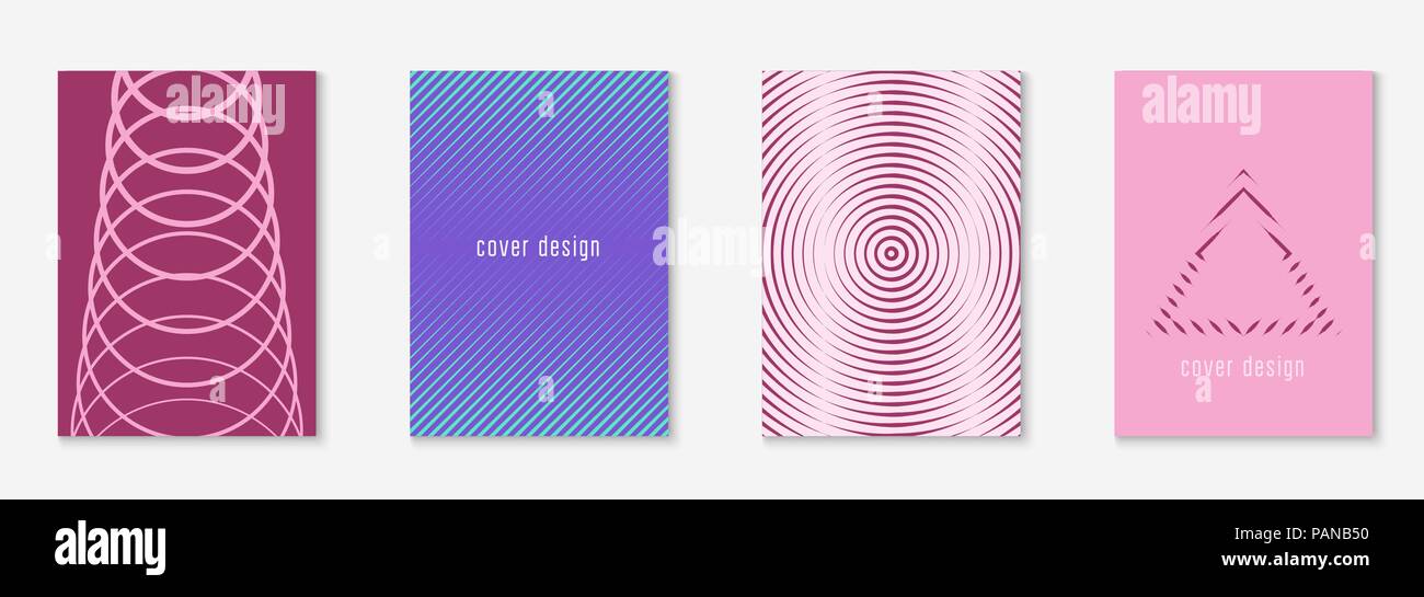 Minimalistic cover template set with gradients Stock Vector