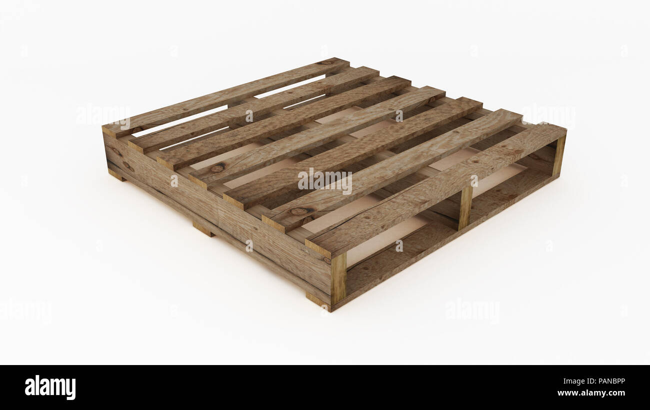 Wooden pallet for shipping delivery or dispatch Stock Photo